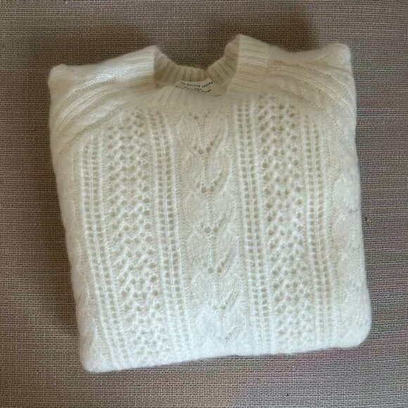 BEST Sezane Scarlett Jumper XS/S/M Ecru Ivory Cream Sweater French Wool Mohair - Picture 7 of 15